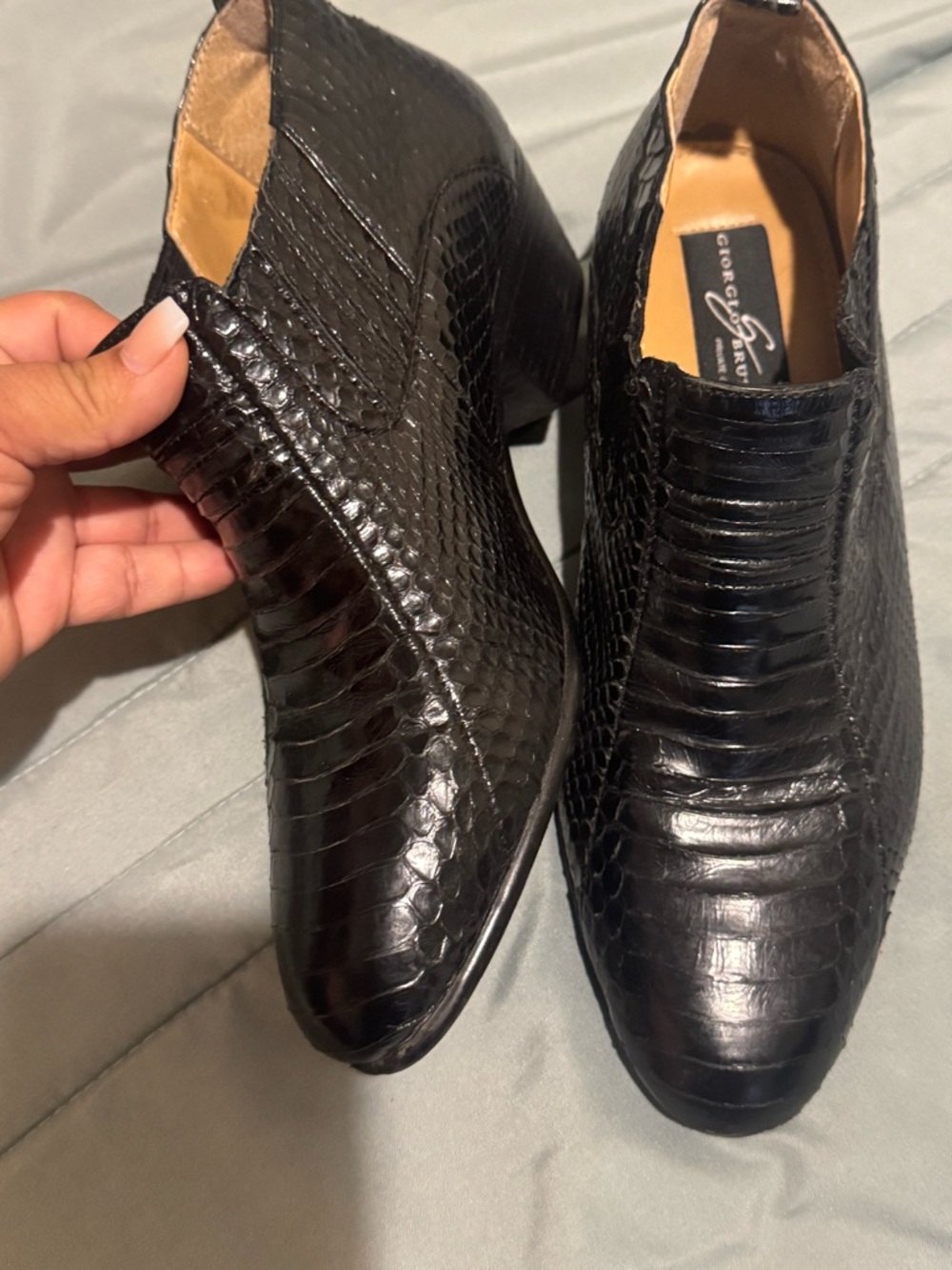 Giorgio Brutini Black Croc-Embossed Men’s Chukka Boots